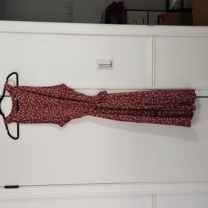 NWT Red floral jumpsuit jumper fits like 1x